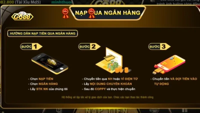 Nạp qua ngân hàng đơn giản Nạp qua ngân hàng đơn giản